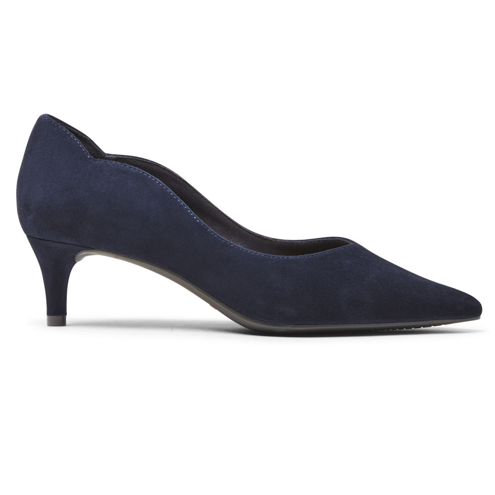 Rockport Womens Heels Navy - Total Motion Noelle Scalloped-Back - UK 350-UZETVK